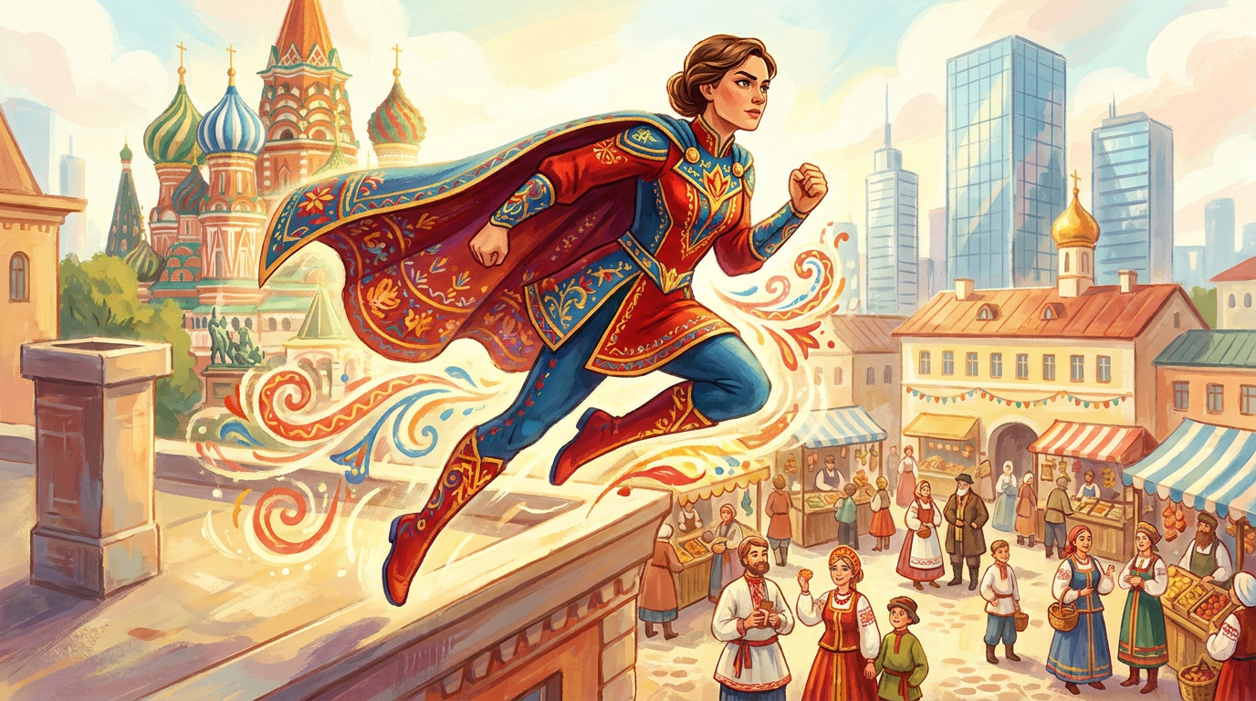Добрый богатырь в светлой броне в солнечном берёзовом лесу